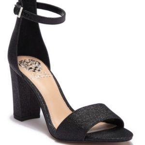 Vince Camuto Corlina Black Glitter Heels | Size 9.5